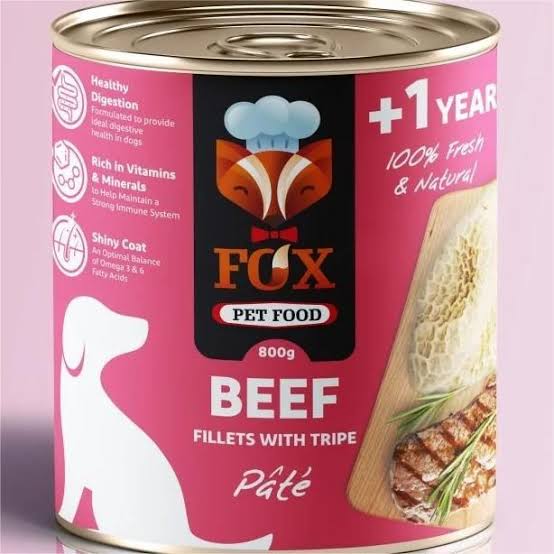 کنسرو پته فیله گوشت گاو و سیرابی 500 گرم سگ فاکس FOX