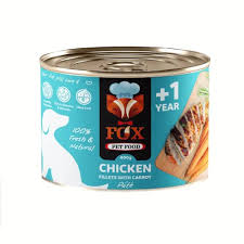کنسرو پته فیله مرغ و هویج 500 گرم سگ فاکس FOX