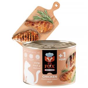کنسرو پته فیله مرغ و بوقلمون 500 گرم گربه فاکس FOX