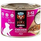 کنسرو پته فیله مرغ و برنج 500 گرم بچه گربه فاکس FOX