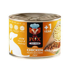 کنسرو پته فیله مرغ و پاستا 500 گرم سگ فاکس FOX